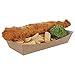 Brown Kraft Paper Food Trays Great for Parties, Takeout, Home, food boats disposable bulk brown paper plates- hotdog holder hot dog tray disposable french fries tray(100, 5.75