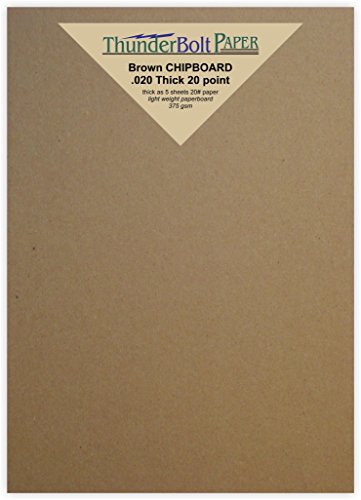 150 Sheets Chipboard 20pt (point) 5.5 X 8.5 Inches Light Weight Half Letter Size .020 Caliper Thick Cardboard Craft|Ship Brown Kraft Paper Board