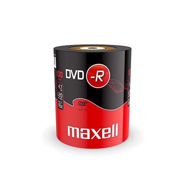 Maxell 275733 DVD-R Rohlinge (16x Speed, 4,7GB, 100er Shrink) 100 Disk - Shrink Wrapped