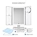 Lighted Makeup Mirror with Magnification - Trifold Desktop+10x Magnifying Cosmetic Mirrors - Vanity Makeup Mirror with Led Lights - Battery or Electric - Already equipped with long 6.6 ft Cord+Charger