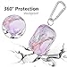 CAGOS Compatible with Airpods Pro Cases, Cute Marble Protective Hard Case Cover Shockproof for Women Girls Men with Keychain for Apple Airpods 3 Charging Case (Light Purple)