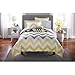 Mainstays Yellow Grey Chevron Bed in a Bag Bedding Comforter Set-FULL