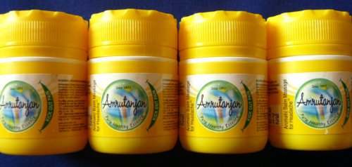 4 X Amrutanjan Ayurvedic India's No1 Pain Balm Massage Head Body Ache 9g X 4 by Amrutanjan Ayurvedic