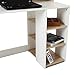 HOMCOM 54 Inches Computer Desk with Storage Shelves, Drawers and Printer Shelf, Writing Table for Home Office and Study, Oak
