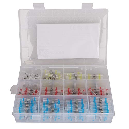 Konduone 300PCS Solder Seal Wire Connectors Kit, Universal Terminal Connectors Automotive Marine, Automobile, Electrical Electronics Wiring Connectors Waterproof Insulated - Thumbnail 6