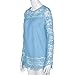 PHOTNO Fashion lace chiffon blouse long sleeve shirt women loose cotton tops t shirts S-XXXXXL (XXXL, Light blue)