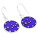Glass Of Venice Murano Glass Millefiori Round Dangle Earrings Moon And Stars - Silver