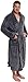 Ross Michaels Mens Robe Hooded Wrap Style - Mid Length Plush Fleece Bathrobe (Gray, 3X-Large)
