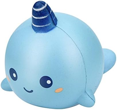 Leegor Squishy Toys 8cm Narwhal Slow Rising Charm Scented Kawaii Cartoon Whale Doll Simulation Stress Reliever Squeeze Toy