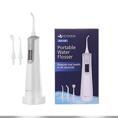 VICOODA Cordless Water Flosser Teeth Cleaner - Portable Dental Oral Irrigator Rechargeable For Travel, Home Use - PX7 Waterproof Dental Water Jet 145ML for Deep Cleaning With 3 Interchangeable Nozzles - Thumbnail 5