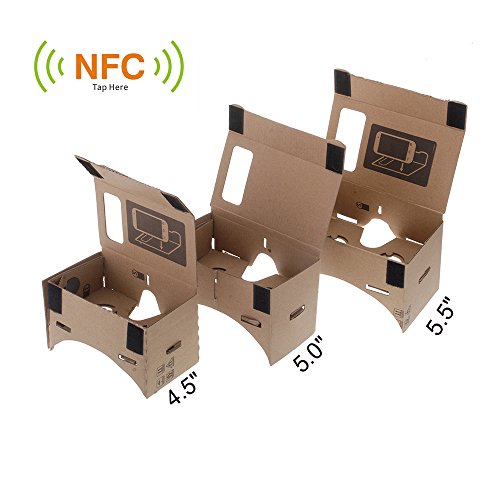 Andoer New Arrival DIY Google Cardboard Virtual reality VR Mobile Phone 3D Glasses with NFC Tag for iPhone Samsung HTC Moto X Nexus Cellphones (for 4.5" Screen)