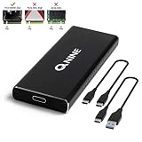 QNINE NVME Enclosure [Upgraded Version], Included 2 USB Cables, Fit for Samsung 960 970 EVO PRO WD Black NVME SSD
