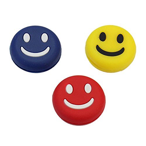 Potato001 3Pcs Cute Smile Face Design Tennis Racquet Shock Absorber Vibration Dampener (Mixed Color) - Thumbnail 6