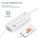 [Over-Load Switch Control] iClever IC-BS03 Power Strip | USB Desktop Charger, 6 AC Outlets + 6 USB Port, 4320 Joules Surge Protector with 6ft Extension Cord, White