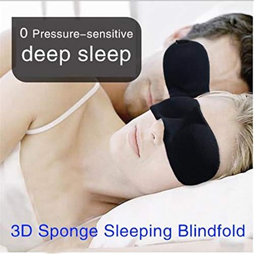 NHSDF 3D Memory Sponge Sleep Mask Travel Sleeping Eye Mask Sleeping Blindfold Cache Masque Black