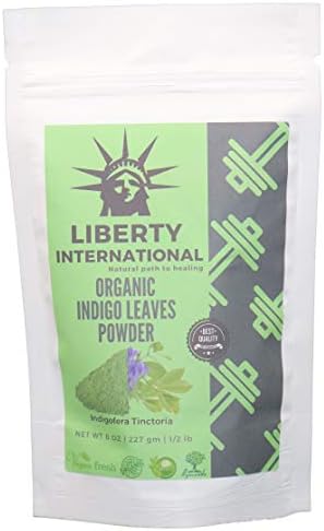 Liberty International 100% Organic Indigo Powder (Indigofera Tinctoria) Natural Health and Herbal Products Powder for Hair Care and Colorant (227g) NT124