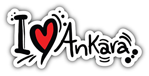 I Love Ankara Slogan Art Decor Bumper Sticker 6'' x 3''