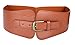 LVGE Women's Wide Retro Flower Embossing Elastic Stretch Cinch Waist Belt Brown