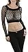 ToBeInStyle Women's Elastic Fishnet Long Sleeve Top - One Size - Black