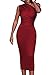 Meannic Women Summer Spring Sheath Slim Fit Evening Tube Formal Work Graduation Club Night Homecoming Ladies Dress for Juniors Teens Wine Red,L