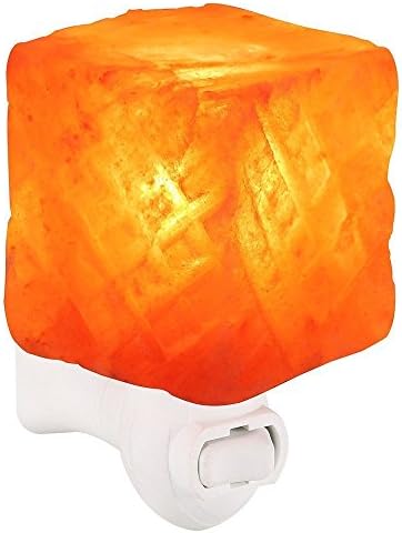 Mini Hand Carved Himalayan Cube With Cross Cut Design Salt Lamp Natural Crystal Salt Rock Nursery Wall Night Light Plug In Nightlight with Incandescent Bulb