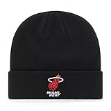 OTS NBA Miami Heat Raised Cuff Knit Cap, Black, One Size