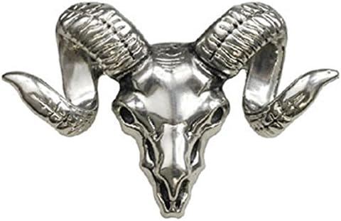 Silver Color Rams Head Skull Brooch - Kitteh City