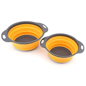 ShawFly Cesta de Drenaje Plegable Juego de colador Plegable Cesta de Comida de Frutas y Verduras Cesta de Lavado de 2…