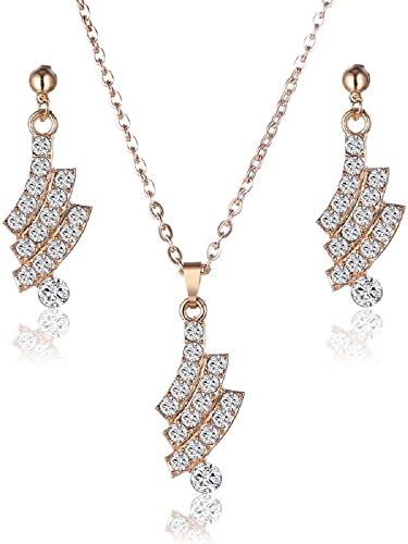 THOBAL Necklace Set Bridesmaid For Women Mom gift set antastic Crystal Gold Plated Choker Collar