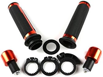 Motorcycle 7/8" Handlebar Grips Handle Bar Caps With Throttle Tube For KTM SXR Orange