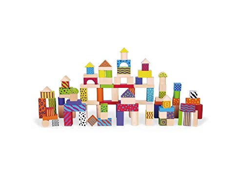 Viga Wooden Blocks - 100Pcs Alphabet & Numbers, Multicoloured, Medium - Image 5