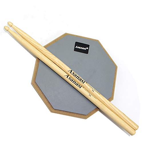WeiMeet Drum Pad 12 Inches Drum Practice Pad Silent Drum Pad with 1 Pair Drum Sticks