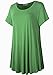 LARACE Women Short Sleeves Flare Tunic Tops for Leggings Flowy Shirt (1X, Green)
