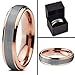 Charming Jewelers Tungsten Wedding Band Ring 4mm Men Women Comfort Fit 18k Yellow Rose Gold Black Grey Step Bevel Edge Brushed Polished