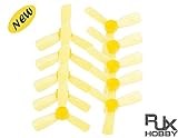 RJXHOBBY 5Pairs/10Pcs 1935 1.9 Inch 3-Blade Propeller Triblade Prop 1.5mm Mounting Hole Compatible with 1103 1104 1105 Motors for DIY Micro FPV Drone Quadcopter Yellow