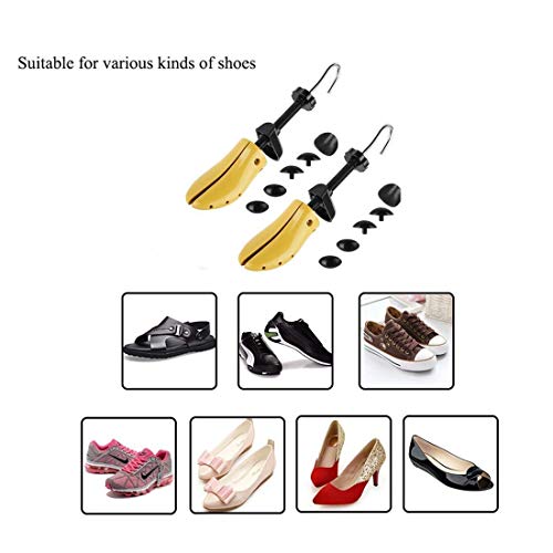 Pair of Professional 2-Way Shoe Stretcher, HuKimGee Adjustable Length and Width Shoe Shaper Upgrade Tough Plastic Shoe Trees Metal Unisex Durable Shoes Stretcher (Wm's (10.5-13.5); M’s (6-8.5))