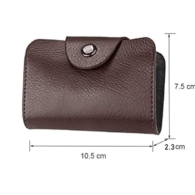 Storite 10 Slots PU Leather Credit Card Holder Wallet- (Brown,10.5 x 7.5 x 2.3 cm)