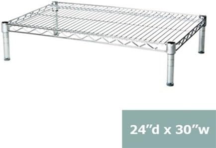 24"d x 30"w Chrome Wire Shelving with 1 Shelf