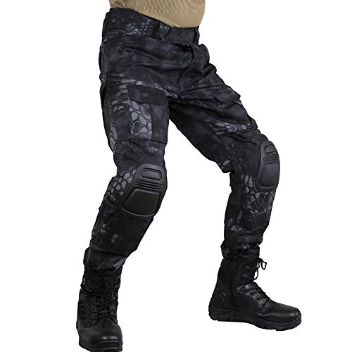 Men's Multicam Tactical Pants Multi-Pockets Military Camo Outdoor Airsoft Combat Hunting Pants with Knee Pads (HM, US L=Tag 36) - Thumbnail 7