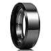 King Will Nature Mens 8mm Black Tungsten Carbide Wedding Ring with Black and Gold Foils Inlay Beveled Edge