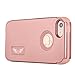 iPhone SE Case Pandawell™ Shockproof Hybrid High Impact Hard Plastic+Soft Silicon Rubber Armor Defender Case Cover for Apple iPhone SE / 5S - All Rose Gold