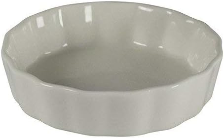 International Event Products- White Porcelain Ramekin with Scalloped Edge 4.5"- 5oz- Set of 6