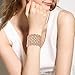 EVER FAITH Art Deco Love Knot Wide Stretch Bridal Bracelet Clear Austrian Crystal Gold-Tone
