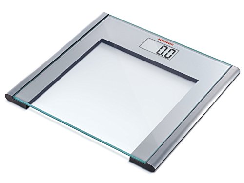 [- Soehnle Digitale Personenwaage Silver Sense mit Ein- und Ausschaltfunktion, Körperwaage mit