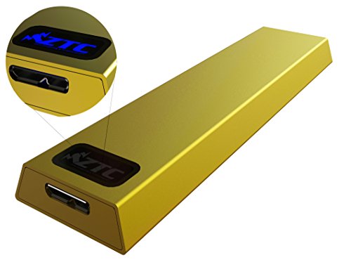 ZTC Thunder Enclosure NGFF M.2 SSD to USB 3.0 Adapter. Support UASP SuperSpeed 6Gb/s 520MB/s (Gold)