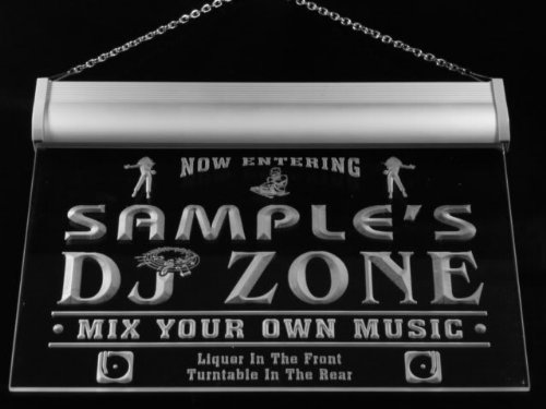 qh-tm Name Personalized Custom DJ Zone Music Turntable Disco Bar Beer Neon Sign