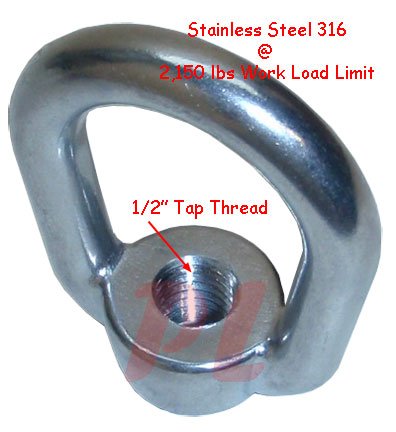SS-316-EYE-NUT-12-UNC-Tap-Thread-Stainless-Steel-Marine-2150-lbs SS-316-EYE-NUT-12-UNC-Tap-Thread-Stainless-Steel-Marine-2150-lbs