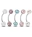 Besteel 5PCS 16G Stainless Steel Lip Rings Piercing Jewelry Eyebrow Barbell Labret Tragus Piercings 8mm Bar Length