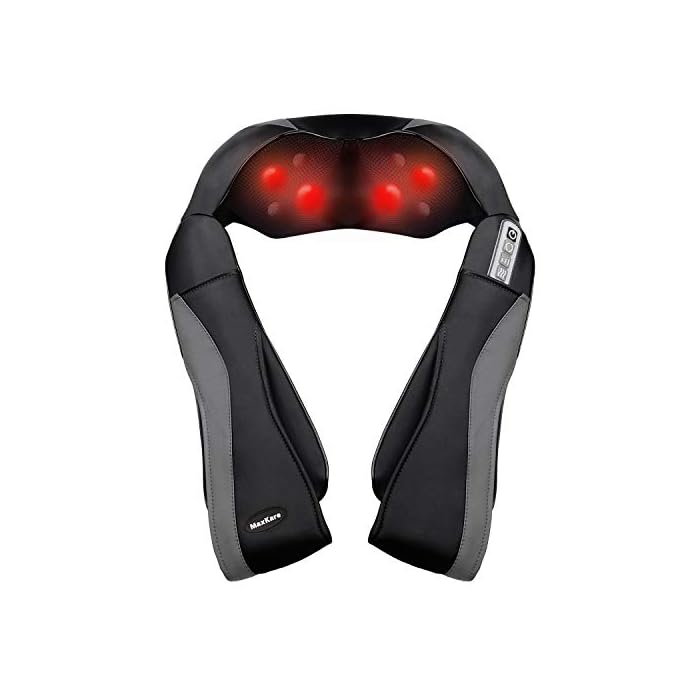 MaxKare Shiatsu Neck Shoulder Massager Electric Back Massage with Heat Kneading Massage for Shoulder, Legs, Use in…