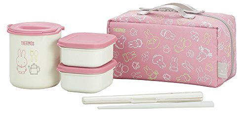 Thermos heat insulation lunch box Miffy 0.6 Go Pink White DBQ-252B PKW